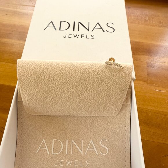 Adinas Jewels Graduated Curved Bar Threaded Stud Earring 14K - Picture 3 of 8